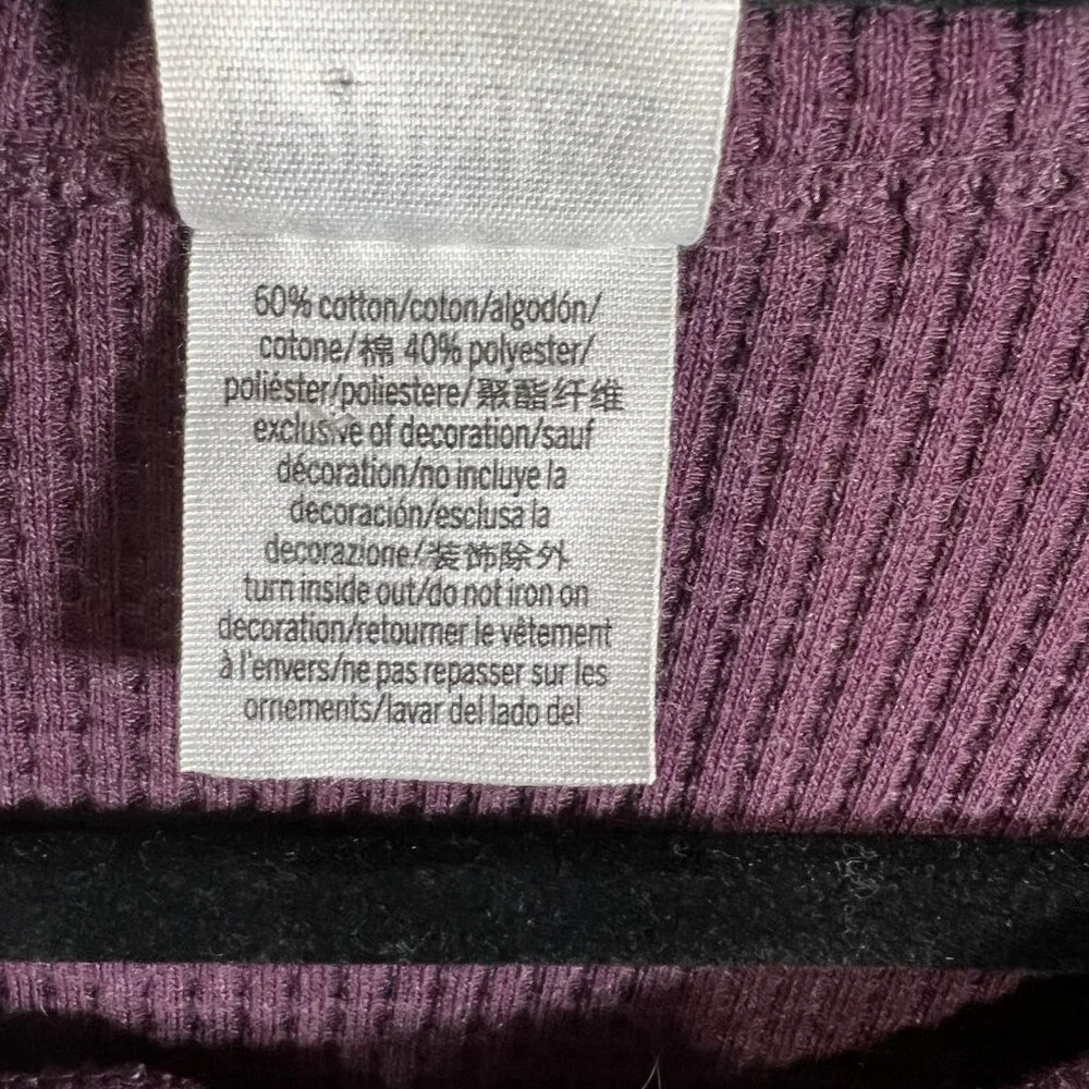 Victoria's Secret Purple Sleepwear Thermal Waffle Shirt Henley‎ Women’s Size L